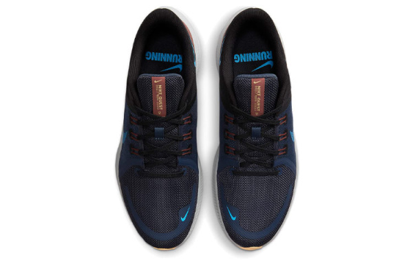 Nike Quest 4 Амортизаторы Slip-resistant Abrasion-resistant Низкий топ Повседневные беговые кроссовки Мужские Черный Синий