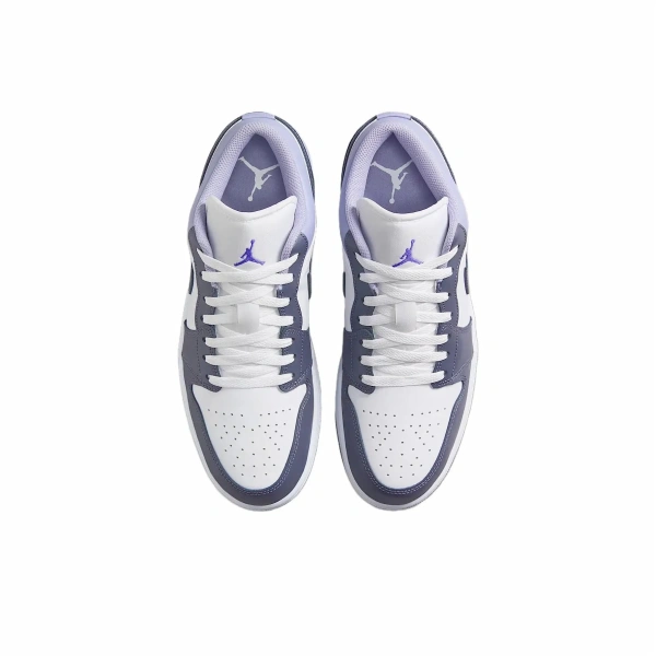 Jordan Air Jordan 1 Нижняя юбка Резистентные Детские Баскетбольные кроссовки Фиолетово-белый