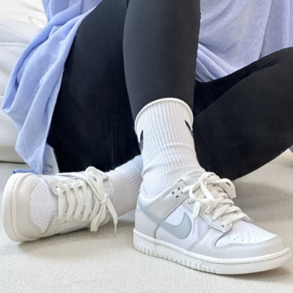 NIKE Dunk Детские Скейтбординги Низкие Топы Экрю/Серый Унисекс