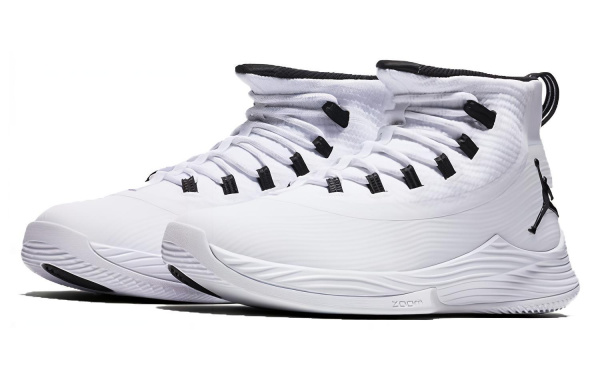 Джордан Ultra Fly 2 Non Slip Легкий Высокий Топ Винтажные Баскетбольные Кроссовки Мужские Белый Черный
