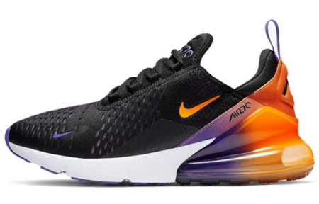 Nike Air Max 270 Амортизация Баланс Низкий Топ Повседневные Беговые кроссовки Унисекс Черный Фиолетовый Оранжевый