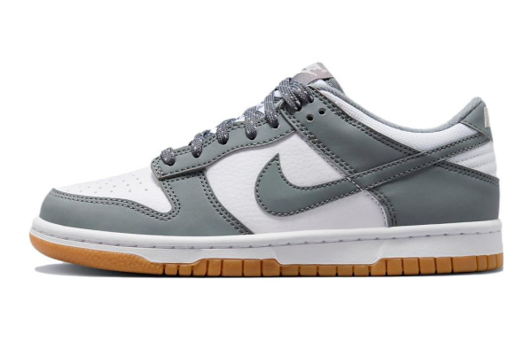 NIKE Dunk Детские Скейтбординги Низкие Топы Серый Белый Kids