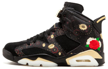 Jordan Air Jordan 6 Ретро Китайский Новый Год 2018 Китайский Год Фейерверк MID Топ Винтажные баскетбольные кроссовки Мужской Черный