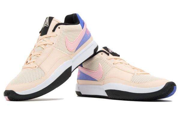 Nike Ja 1 Ja Morant 1 Low Топ Баскетбольные кроссовки Мужской Бежевый Розовый Фиолетовый