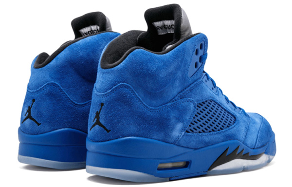 Jordan Air Jordan 5 Retro Blue Suede High Top Vintage Баскетбольные Кроссовки Мужские Blue