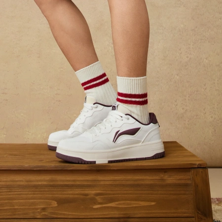 LINING Tianji Soft Нижняя юбка Устойчивая к истиранию Амортизация Легкий Низкий Топ Скейтборд Кроссовки Мужские Белый Фиолетовый