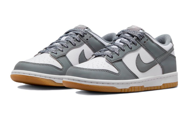 NIKE Dunk Детские Скейтбординги Низкие Топы Серый Белый Kids