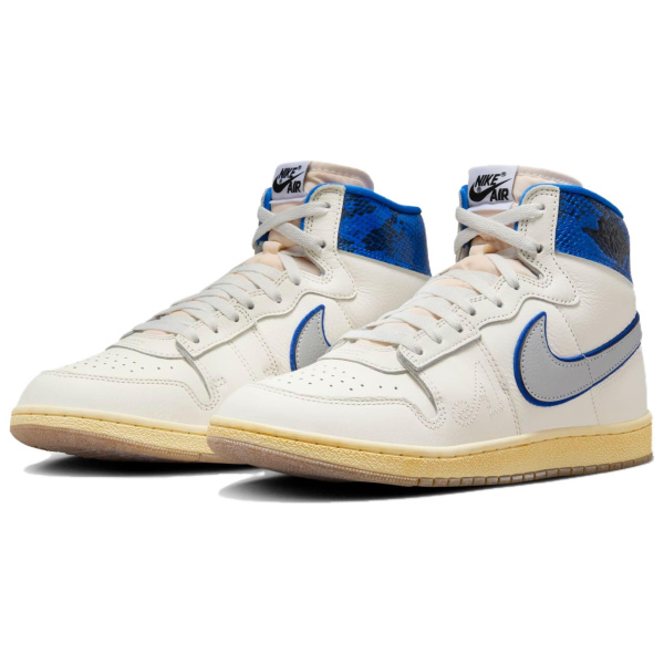 Awake NY x Jordan Air Ship Амортизация Износостойкие Высокие Топы Винтажные Баскетбольные Кроссовки Унисекс Белый Синий