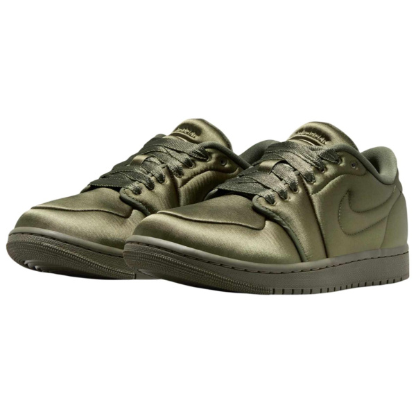 Jordan Air Jordan 1 Slip-on Устойчивый к истиранию Низкий Топ Скейтбординг Женские Оливково-зеленый