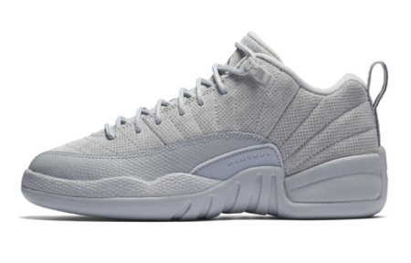 Jordan Air Jordan 12 Retro Low Wolf GREY Амортизация Поддержка Низкий Топ Винтажные Баскетбольные Кроссовки GS Серый