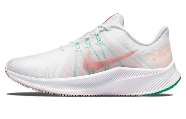 Nike Quest 4 Дышащий Поддерживающий и Легкий Низкий Топ Повседневные Беговые Кроссовки Женские Белый Зеленый Розовый