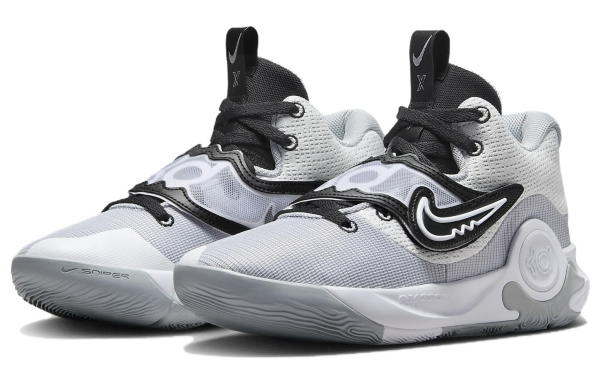 Nike KD Trey 5 X Цвет KD Shock Absorbers Противоскользящие Устойчивые к истиранию Низкий Топ Баскетбольные кроссовки Унисекс Серый Белый