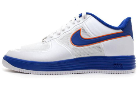 Nike Lunar Force 1 Устойчивый к истиранию Дышащий Амортизирующий Низкий Топ Скейтборд Кроссовки Мужские Белый Синий