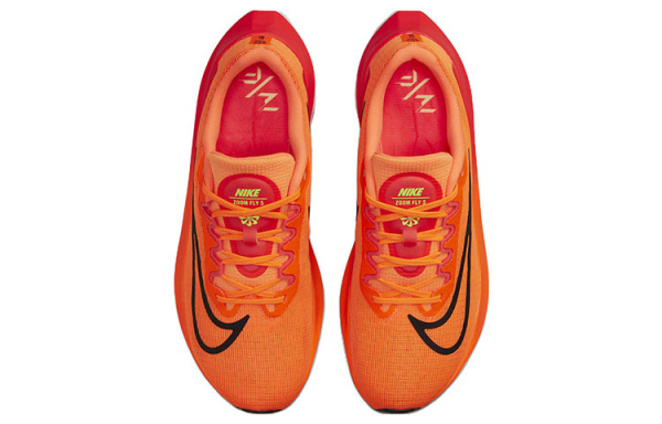 Nike Zoom Fly 5 Амортизаторы Устойчивые к истиранию Низкий Топ Карбоновая плита Беговые кроссовки Мужские Оранжевые Черные