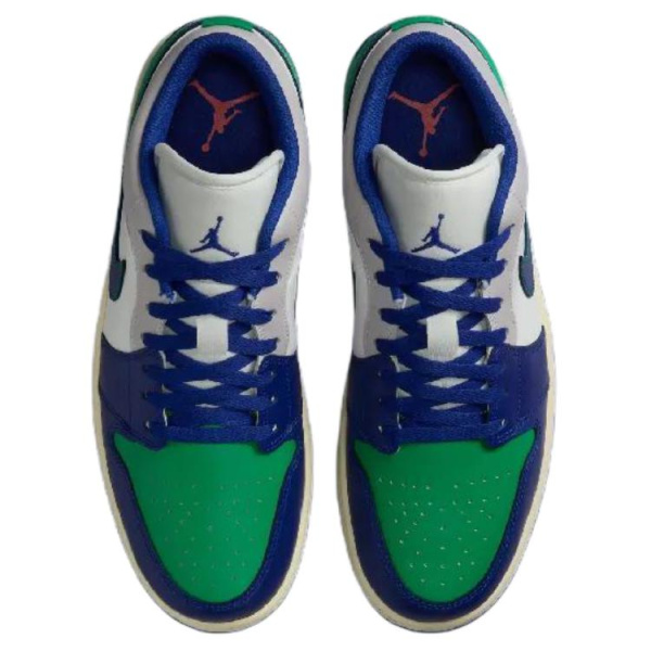Jordan Air Jordan 1 Нижняя юбка Устойчивая к истиранию Низкий топ Винтажные баскетбольные кроссовки Мужские Белый Синий