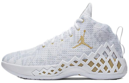 Jordan Jumpman Diamond MID Дышащий и Легкий MID Баскетбольные кроссовки Мужские Белый Золото
