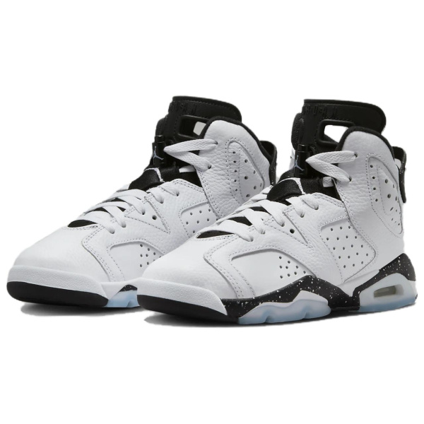 Jordan Air Jordan 6 Амортизация MID Топ Винтажные баскетбольные кроссовки Женские Белый Черный