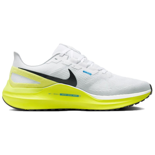 Nike Zoom Structure 25 Slip Устойчивый к истиранию Низкий Топ Беговые кроссовки Мужской Неоново-желтый Белый