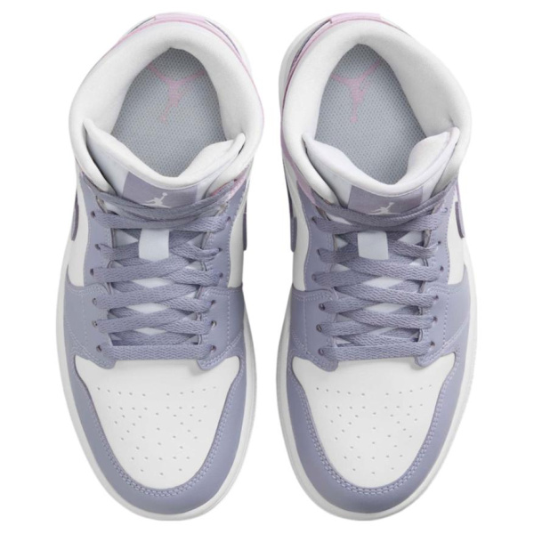 Jordan Air Jordan 1 Нижняя юбка Устойчивая к истиранию MID Топ Винтажные баскетбольные кроссовки Женские Розово-синие