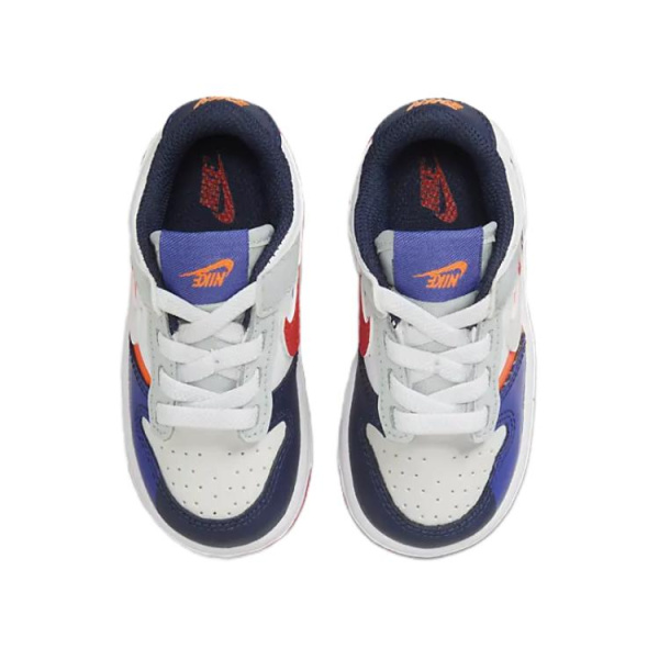 NIKE Dunk Обувь для малышей Низкие кеды Белый/Свет Серебряный/Темно-синий/Белый Детская