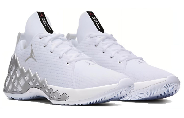 Jordan Jumpman Diamond LOW PF Non Slip Легкий Низкий Топ Баскетбольные кроссовки Мужской Белый Серебряный