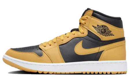Jordan Air Jordan 1 Винтажные баскетбольные кроссовки High Top Черный Желтый Унисекс