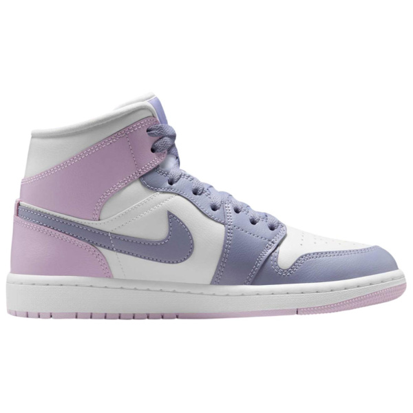 Jordan Air Jordan 1 Нижняя юбка Устойчивая к истиранию MID Топ Винтажные баскетбольные кроссовки Женские Розово-синие