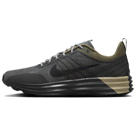 Nike Lunar Roam Slip-on Устойчивый к истиранию Низкий Топ Беговые кроссовки Унисекс Серый Черный