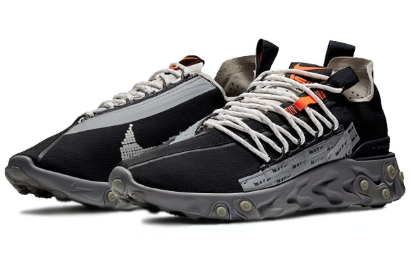 Nike ISPA React Low Черный Non Slip Легкий Low Top Casual Унисекс Черный