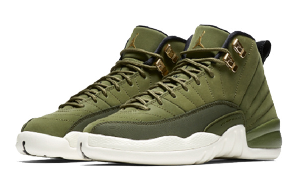 Jordan Air Jordan 12 Retro Chris Paul CLASS OF 2003 High Top Vintage Баскетбольные Кроссовки Женские Оливково-Зеленые