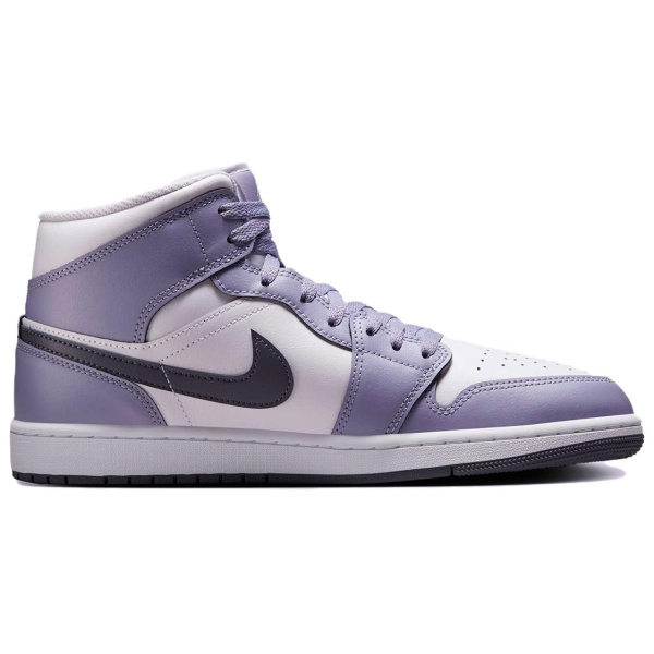 Jordan Air Jordan 1 Нижняя юбка Устойчивая к истиранию MID Топ Винтажные баскетбольные кроссовки Унисекс Белый фиолетовый