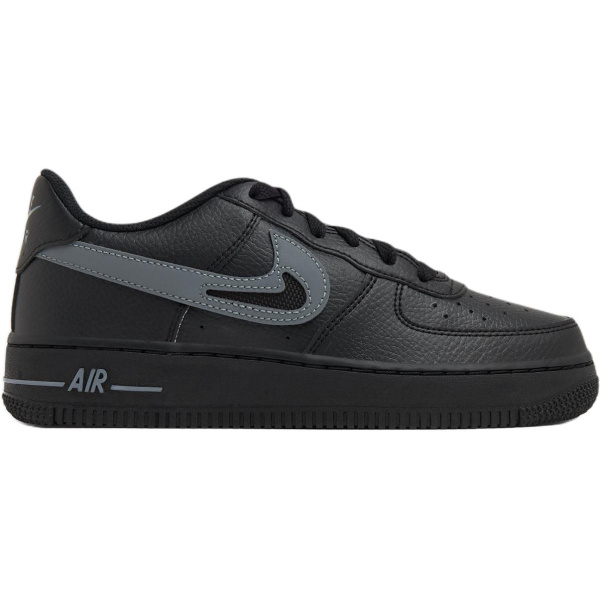 Nike Air FORCE 1 Детские Скейтбординги Низкие Кроссовки Черно-серые Унисекс