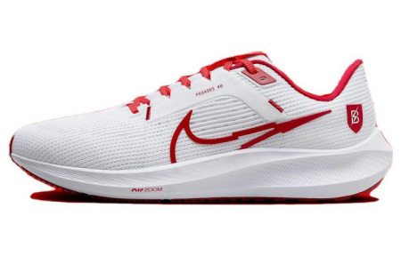 Nike Air Zoom Pegasus 40 Устойчивый к истиранию Дышащий Низкий Топ Повседневные Тренировочные Беговые кроссовки Мужские Белый Красный