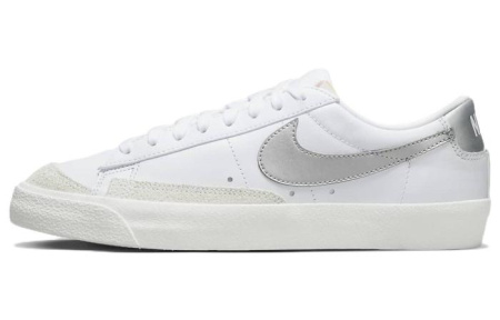 Nike Blazer Low Топ Скейтборд Кроссовки Женские Белые Серебряные