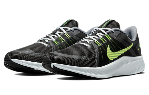 Nike Quest 4 Slip-on Устойчивый к истиранию Дышащий Низкий Топ Повседневные Беговые кроссовки Мужские Черный Зеленый Белый