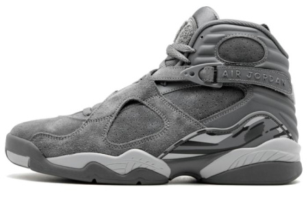 Jordan Air Джордан 8 Ретро Cool GREY Non Slip Легкий High Top Винтажные баскетбольные кроссовки Мужские Серый