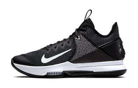 Nike Witness 4 LeBron James Non Slip Легкий Низкий Топ Баскетбольные Кроссовки для Игры Мужской Черный Белый