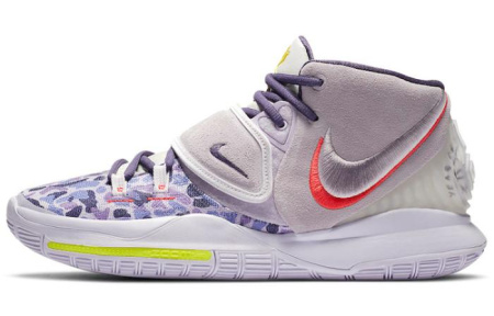 Nike Kyrie 6 MID Топ Баскетбольные кроссовки для игры Унисекс Фиолетовый Камуфляж