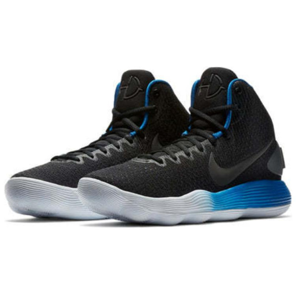 Nike Hyperdunk 2017 BLK EP Slip-resistant Abrasion-resistant MID Топ Баскетбольные кроссовки Мужской Черный Синий