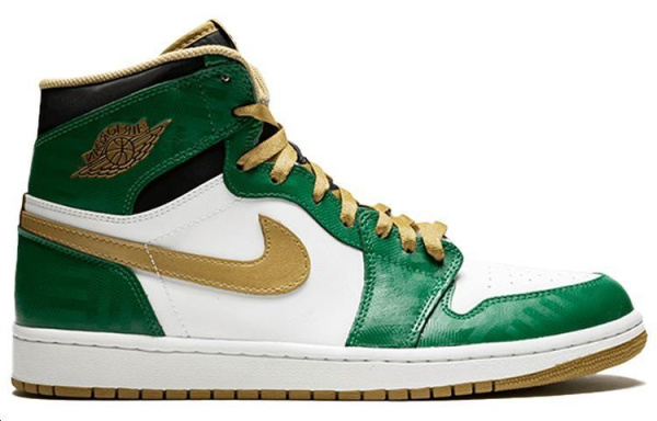 Jordan Air Jordan 1 OG High Топ Винтажные баскетбольные кроссовки Мужской Белый Зеленый
