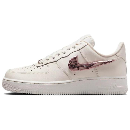 Nike Air FORCE 1 Slip-on Устойчивый к истиранию Низкий Топ Скейтбординг Кроссовки Унисекс Белый Розовый