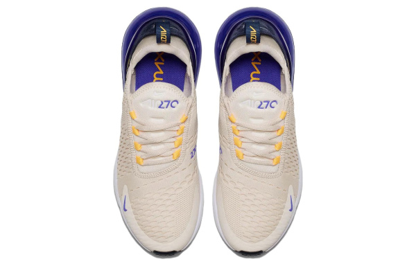 Nike Air Max 270 Low Топ Марафон Беговые кроссовки Женские Бежевый Белый Синий