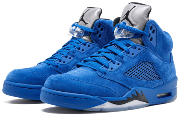 Jordan Air Jordan 5 Retro Blue Suede High Top Vintage Баскетбольные Кроссовки Мужские Blue