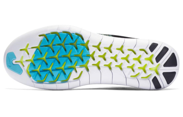 Nike Free RN Дышащий MID Топ Беговые кроссовки Мужской Синий Зеленый