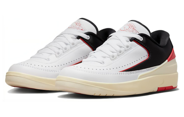 Jordan Air Джордан 2 Low 'Black Satin' Низкий Топ Винтажные Баскетбольные Кроссовки Женские Белые Красные
