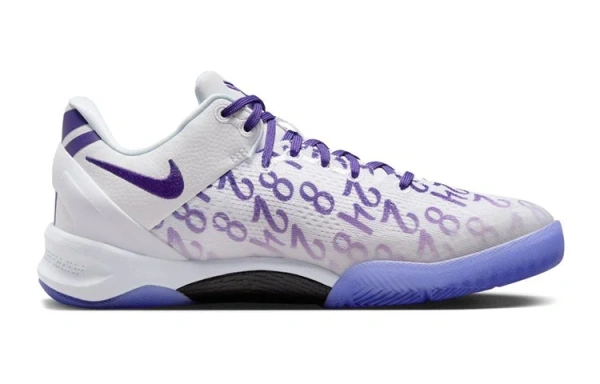 NIKE Kobe 8 Детские баскетбольные кроссовки Низкие Белые Фиолетовые Унисекс