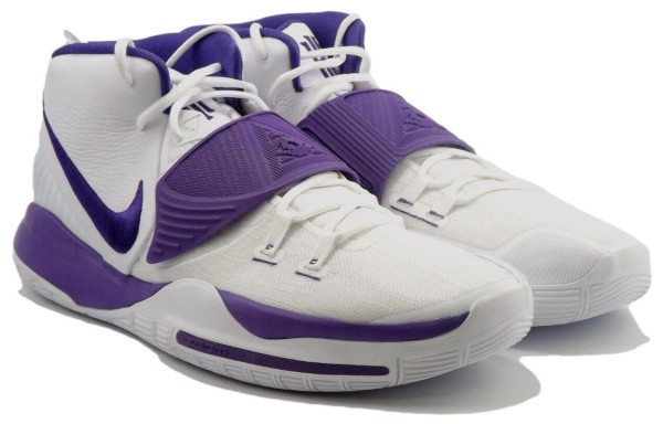 Nike Kyrie 6 Команда Promo Irving 6 Устойчивый к истиранию MID Баскетбольные кроссовки Мужские Белый Фиолетовый