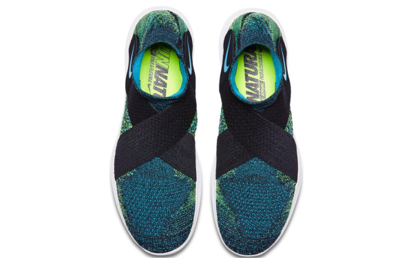 Nike Free RN Дышащий MID Топ Беговые кроссовки Мужской Синий Зеленый