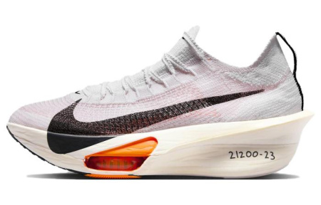 Nike Alphafly 3 Low Топ Карбоновая плита Марафон Беговые кроссовки Женские Белый Оранжевый Черный