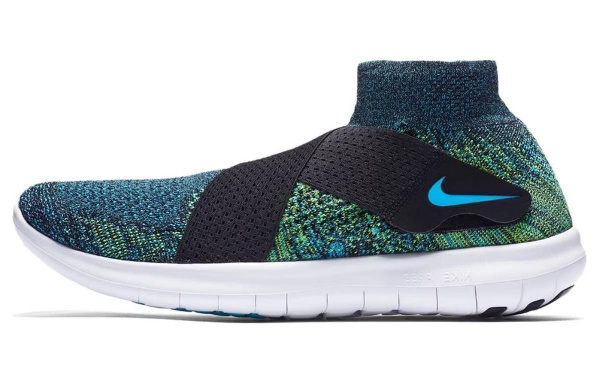 Nike Free RN Дышащий MID Топ Беговые кроссовки Мужской Синий Зеленый